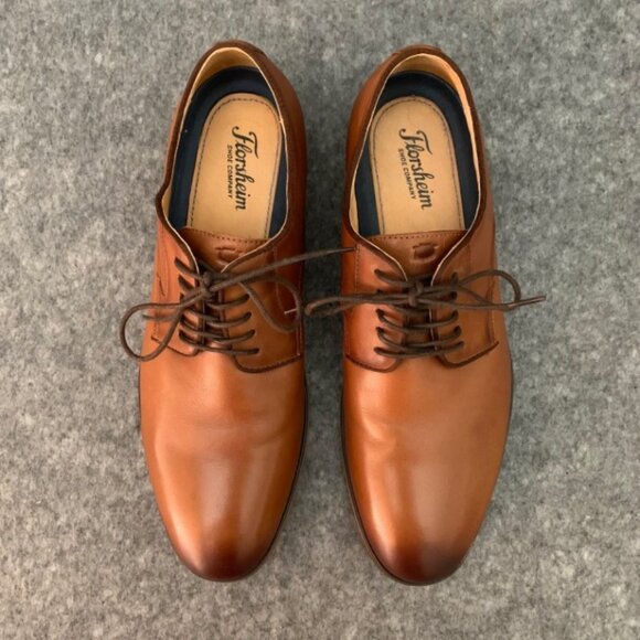 Florsheim Men’s Brown Leather Lace Up Cap Toe Oxford Shoes - Picture 8 of 12